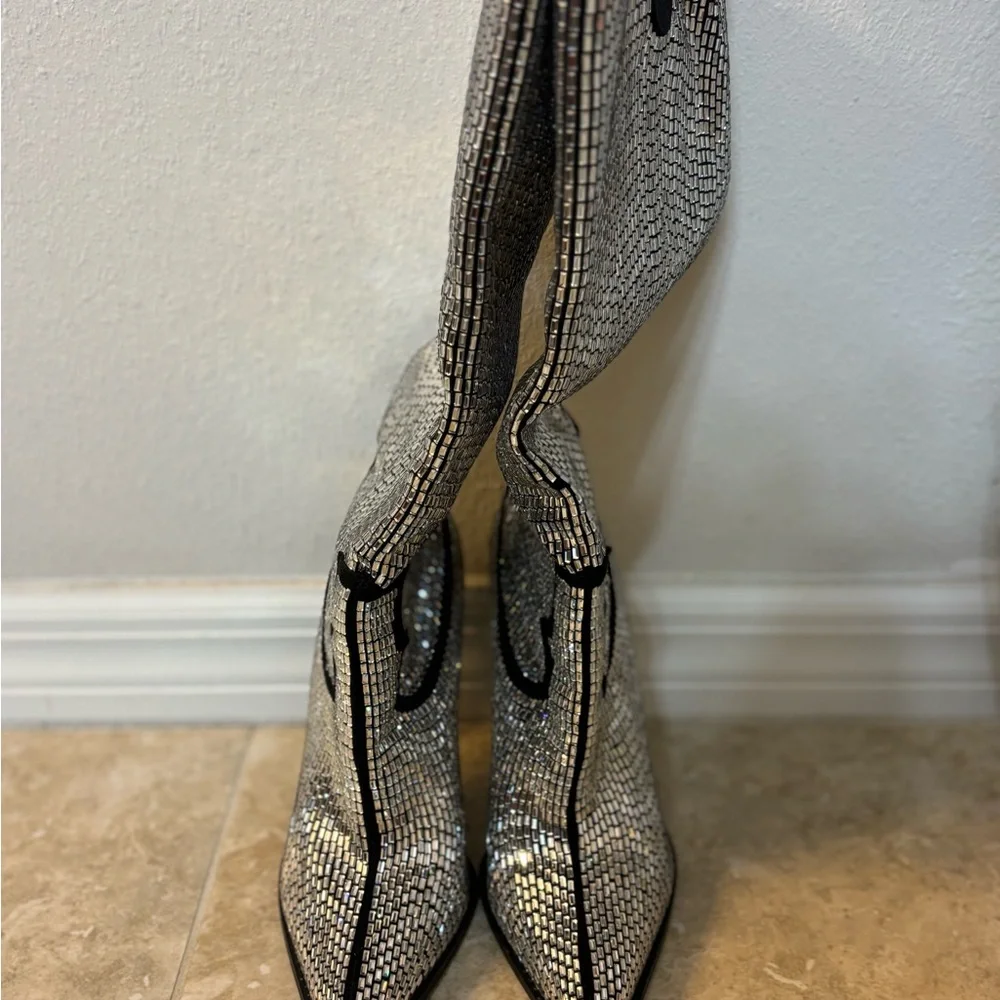 Azalea Wang Heidemarie western embellished knee boots - Picture 6 of 12